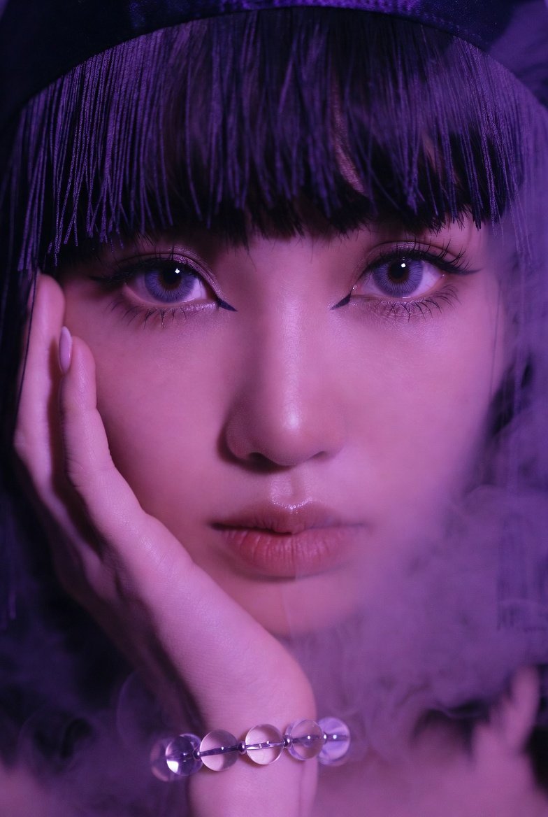 Violet Ghost in a Golden Room K-Pop Aesthetic Image Prompt — example 1