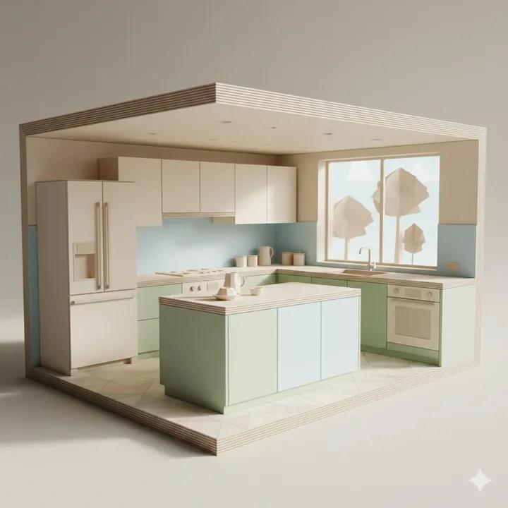 Origami Kitchen Cutaway — example 1