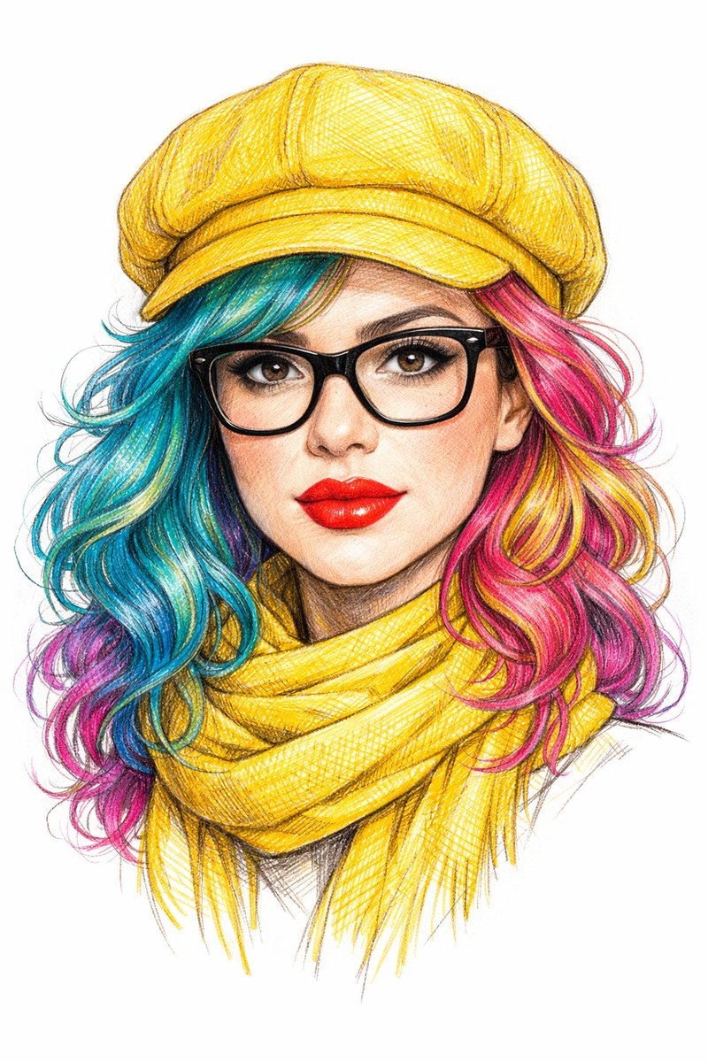 Digital Line Art Portrait Illustration — example 2