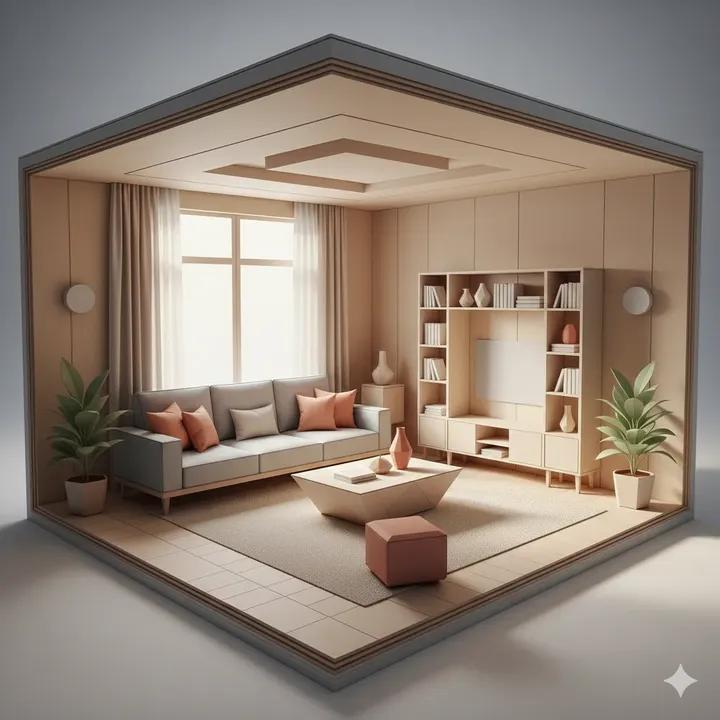 Origami Living Room Architecture Concept — example 1