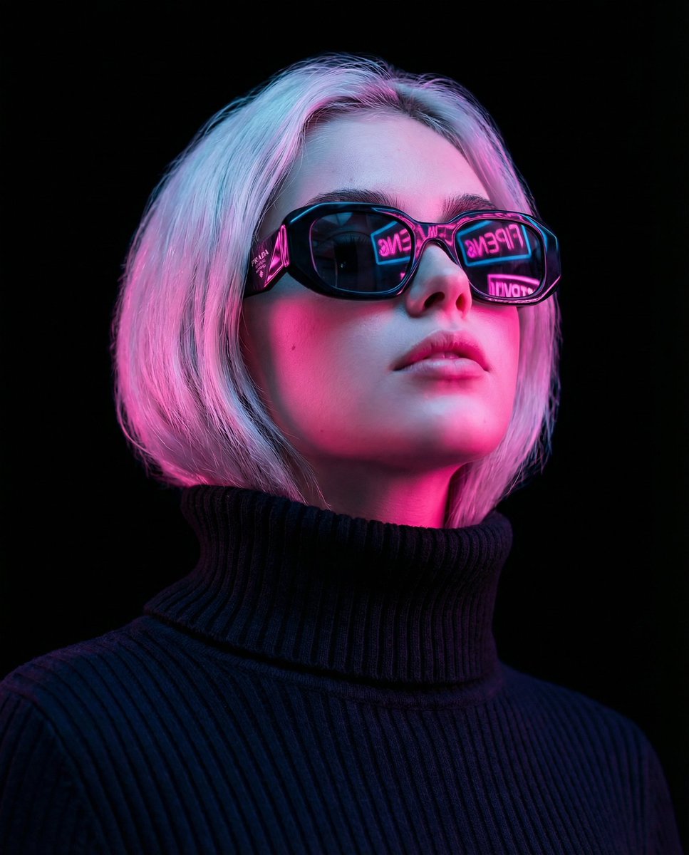 Cyber-Noir Stylized Portrait — example 2