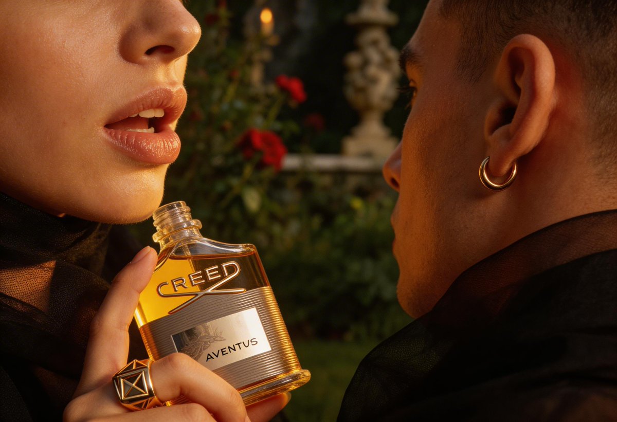 High-End Fashion Editorial Close-up (Creed Aventus) — example 1