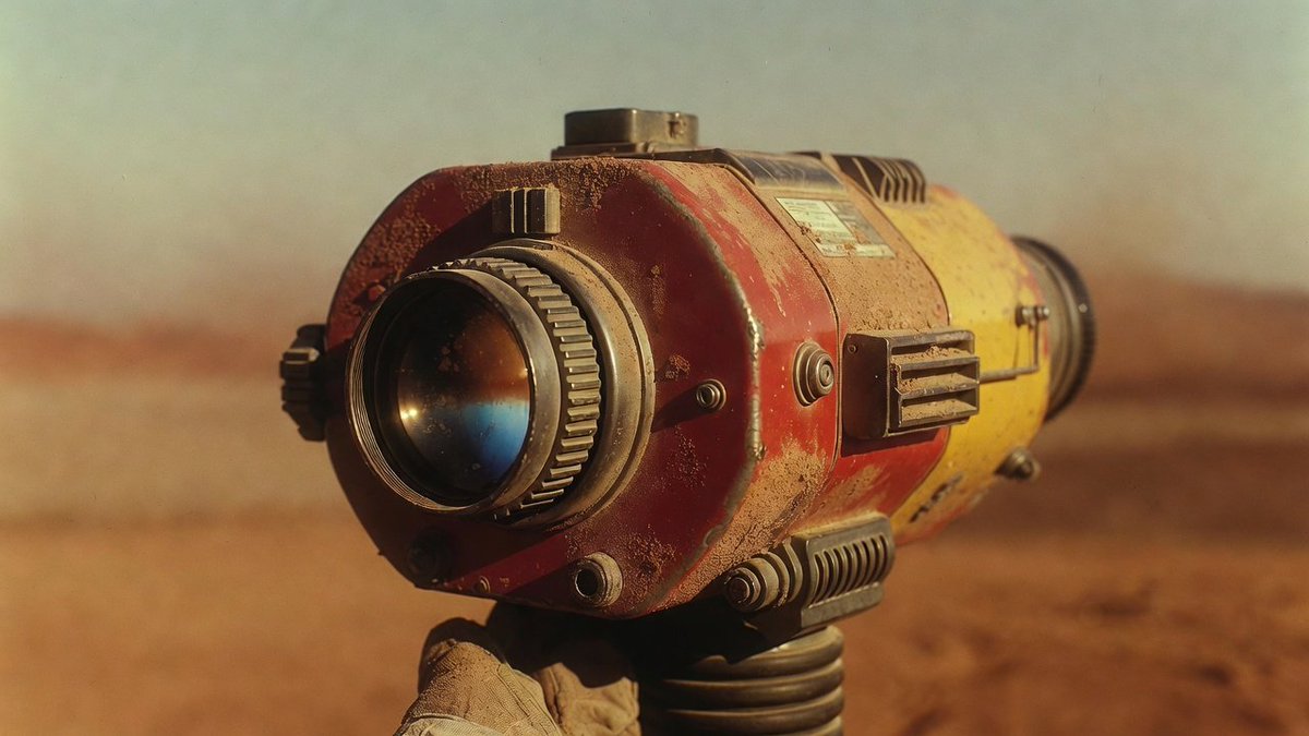 Retro-Futuristic Binocular Cinematic Close-up — example 2