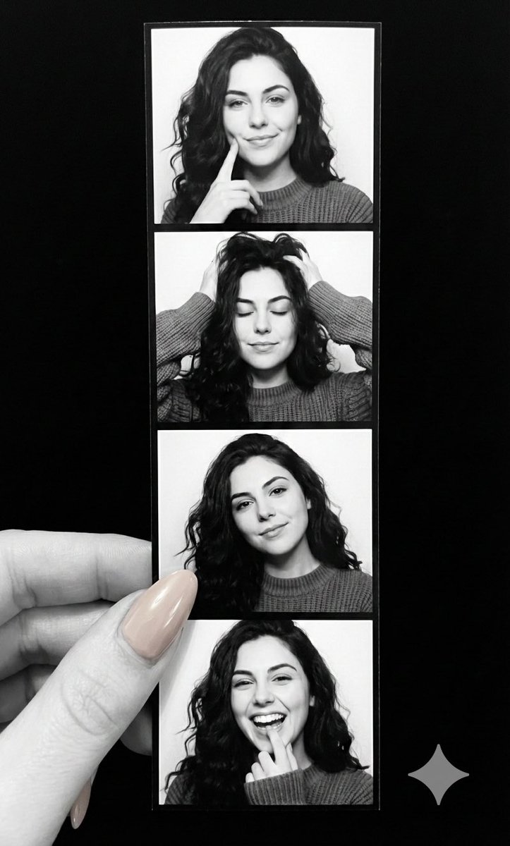 Black & White Photo Booth Strip with Hand — example 2