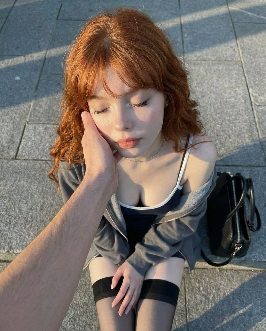 Top-Down Outdoor Portrait at Golden Hour — example 2