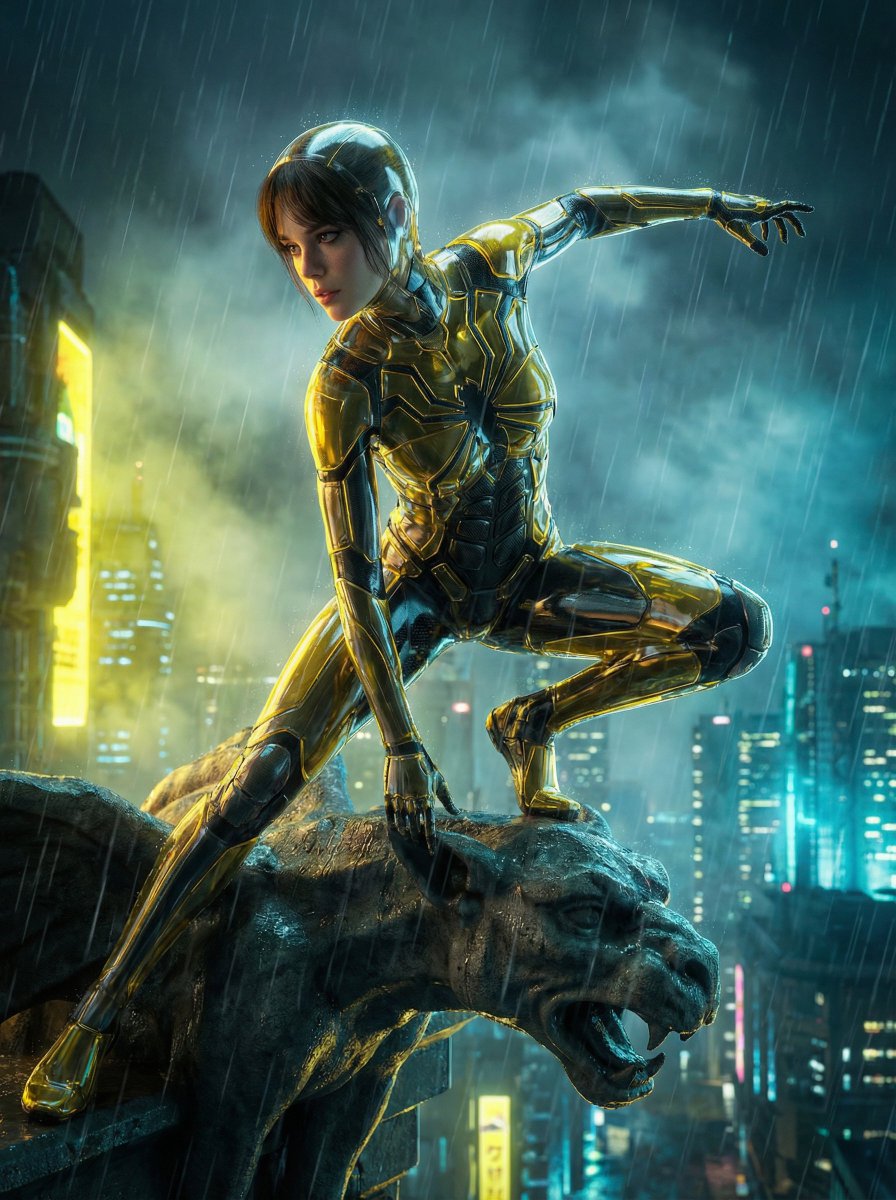 Crystal Spider Suit in Neo-Tokyo — example 1