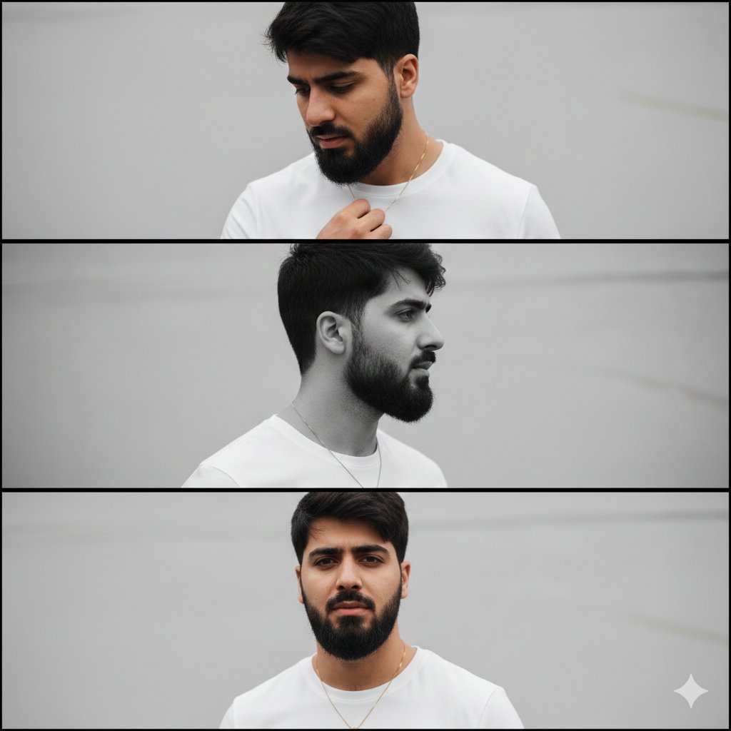 Minimalist Monochrome Fashion Triptych — example 1