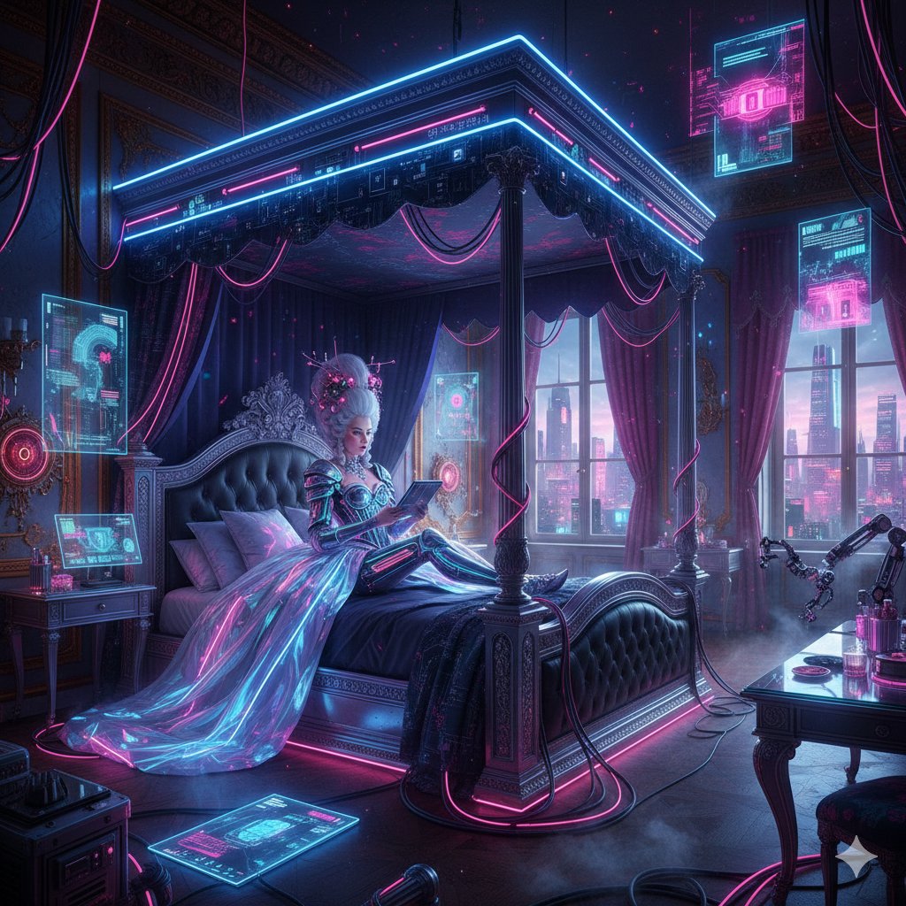 Cyberpunk Versailles Palace Generation — example 1