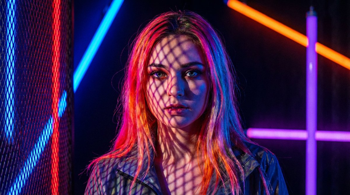 Neon Light High-Contrast Portrait Template — example 1