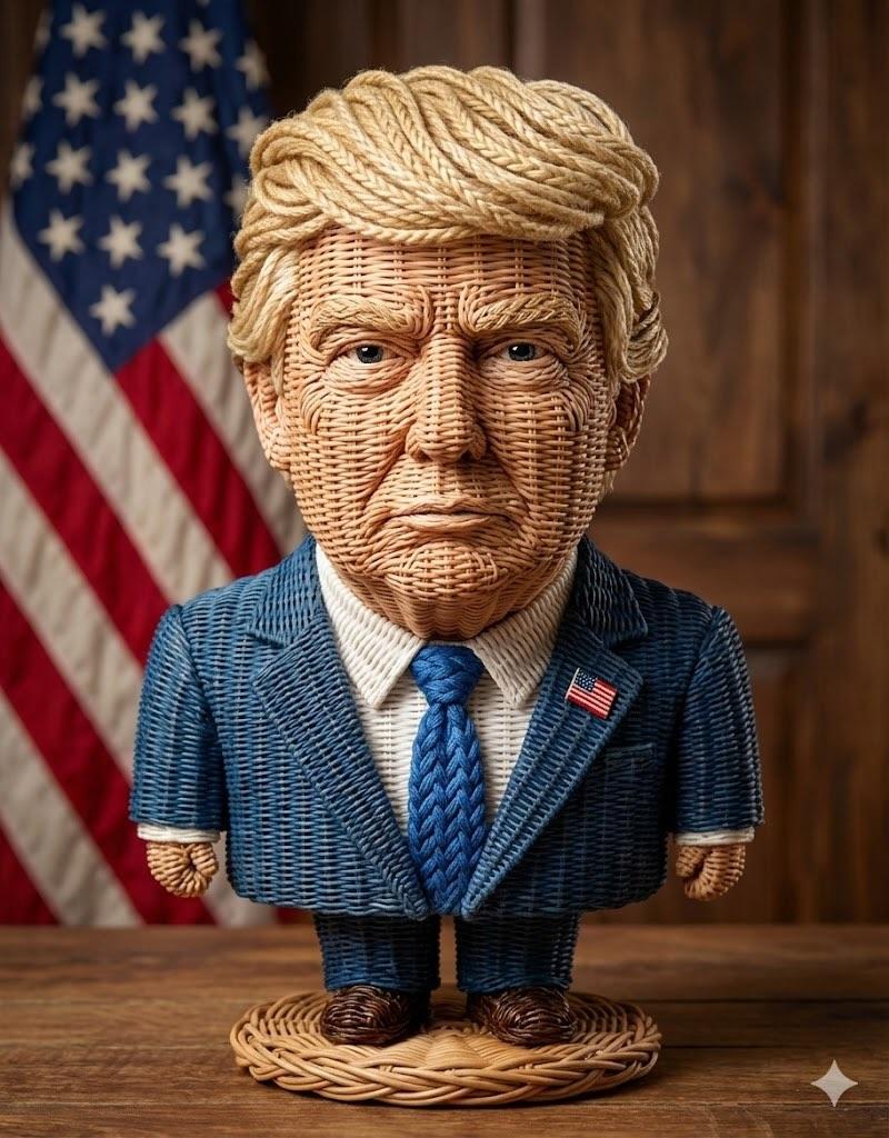 Stylized Wicker Caricature Figurine — example 2