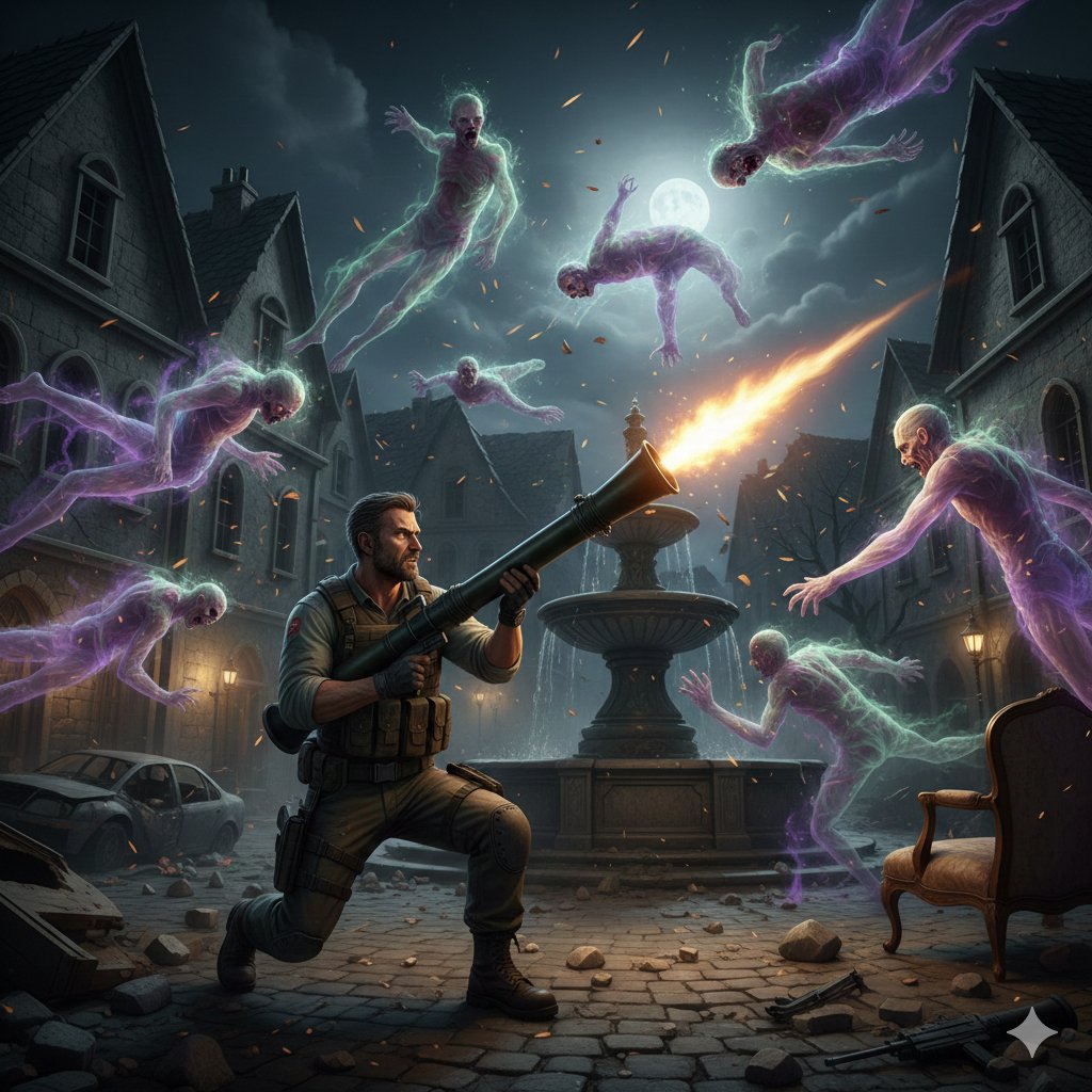 Resident Evil Rocket Launcher with Ethereal Mobs — example 1
