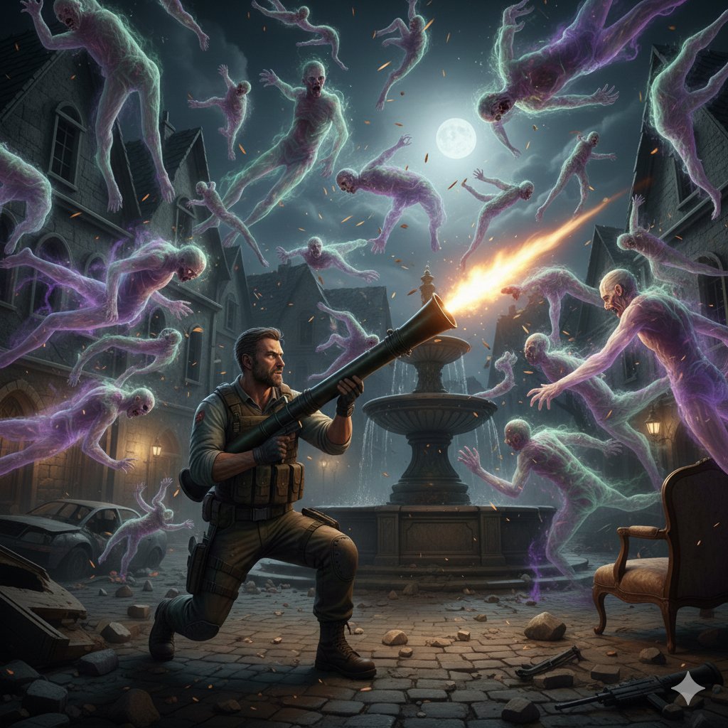 Resident Evil Rocket Launcher with Ethereal Mobs — example 2