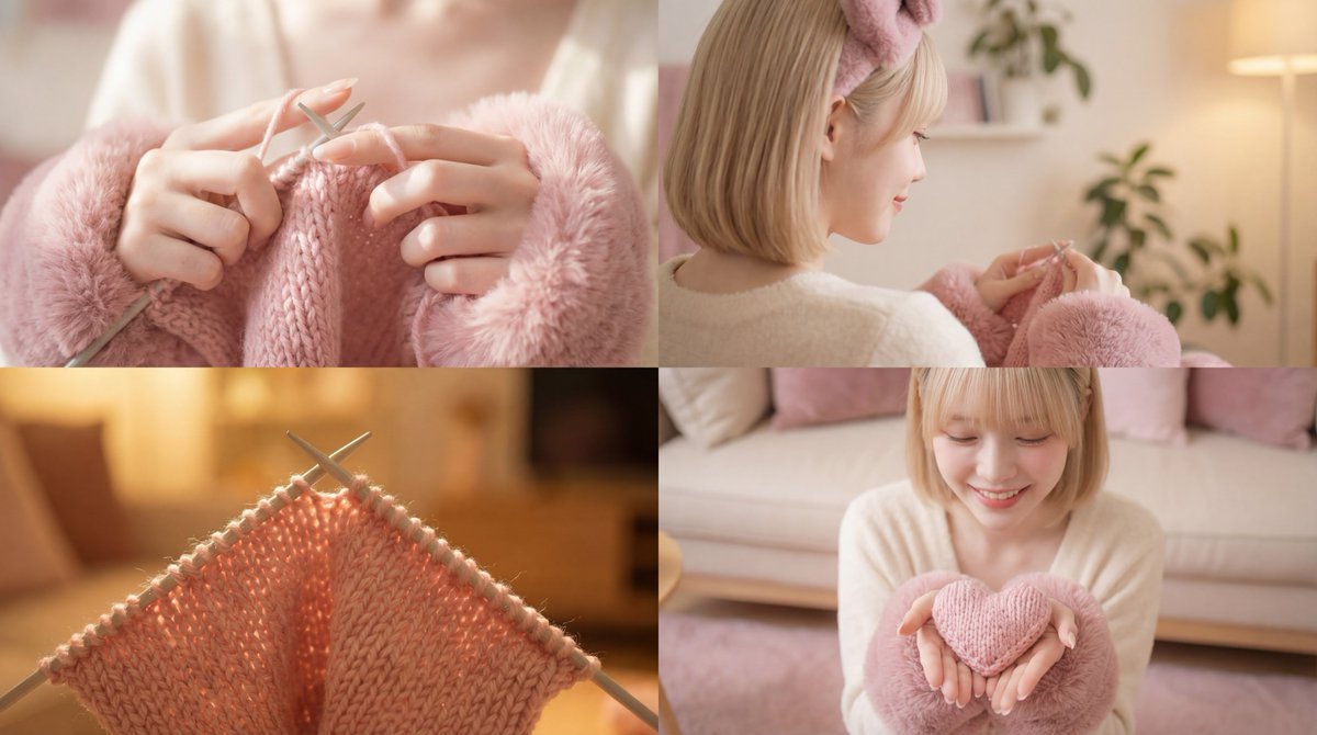 Cinematic Video of a Woman Knitting — example 1
