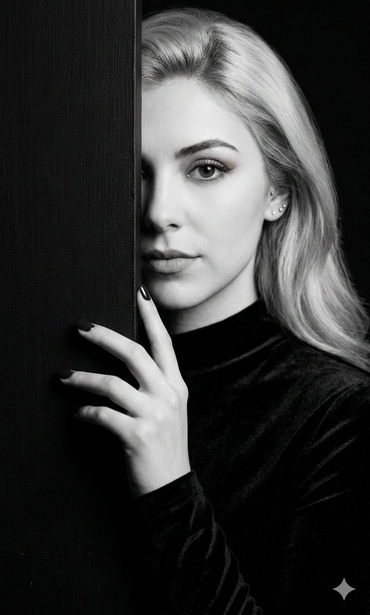 Black and White Studio Portrait with Identity Preservation — example 2