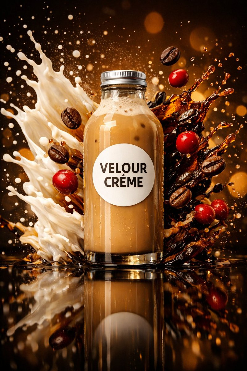 High-Speed Commercial Food Photography Prompt for Latte Bottle — example 2
