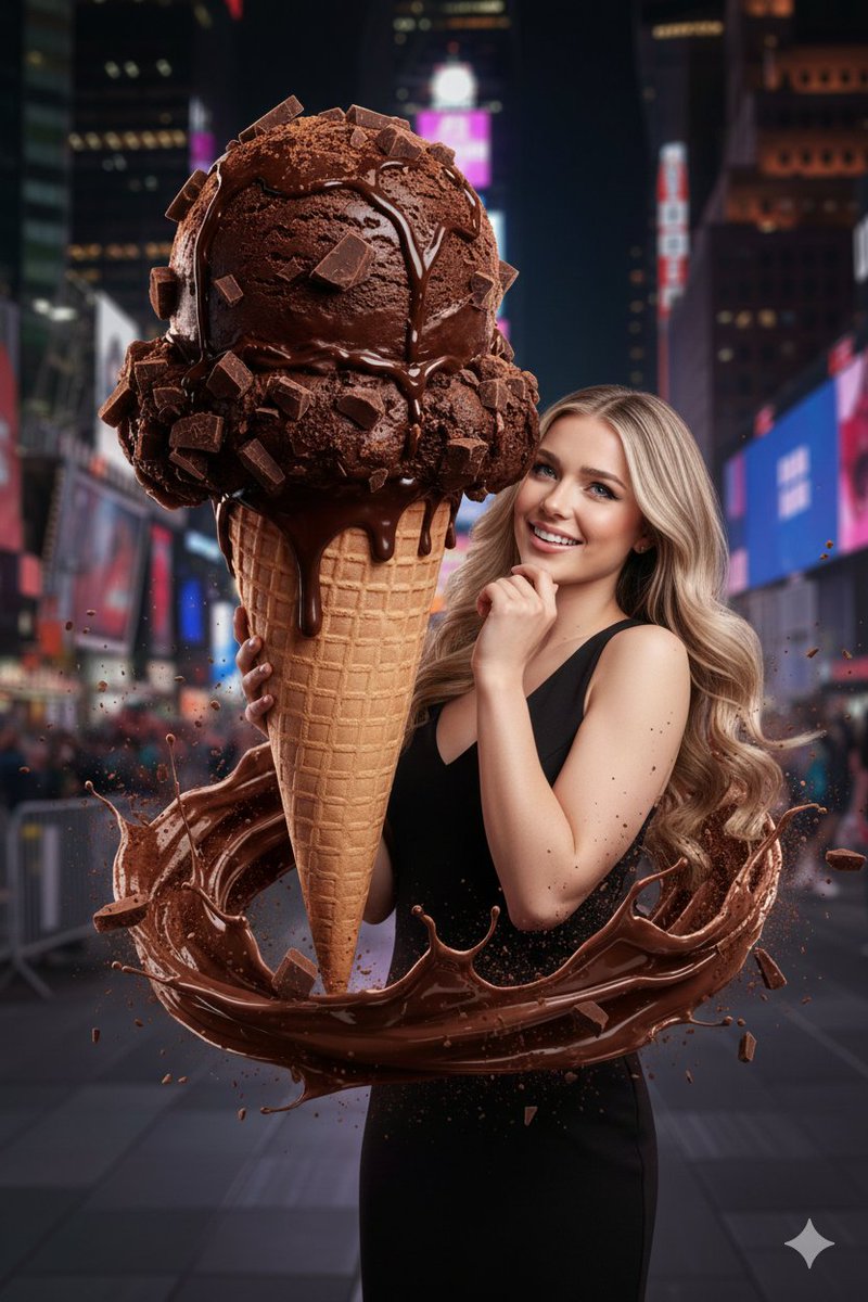 Hyperrealistic Chocolate Ice Cream Commercial Prompt