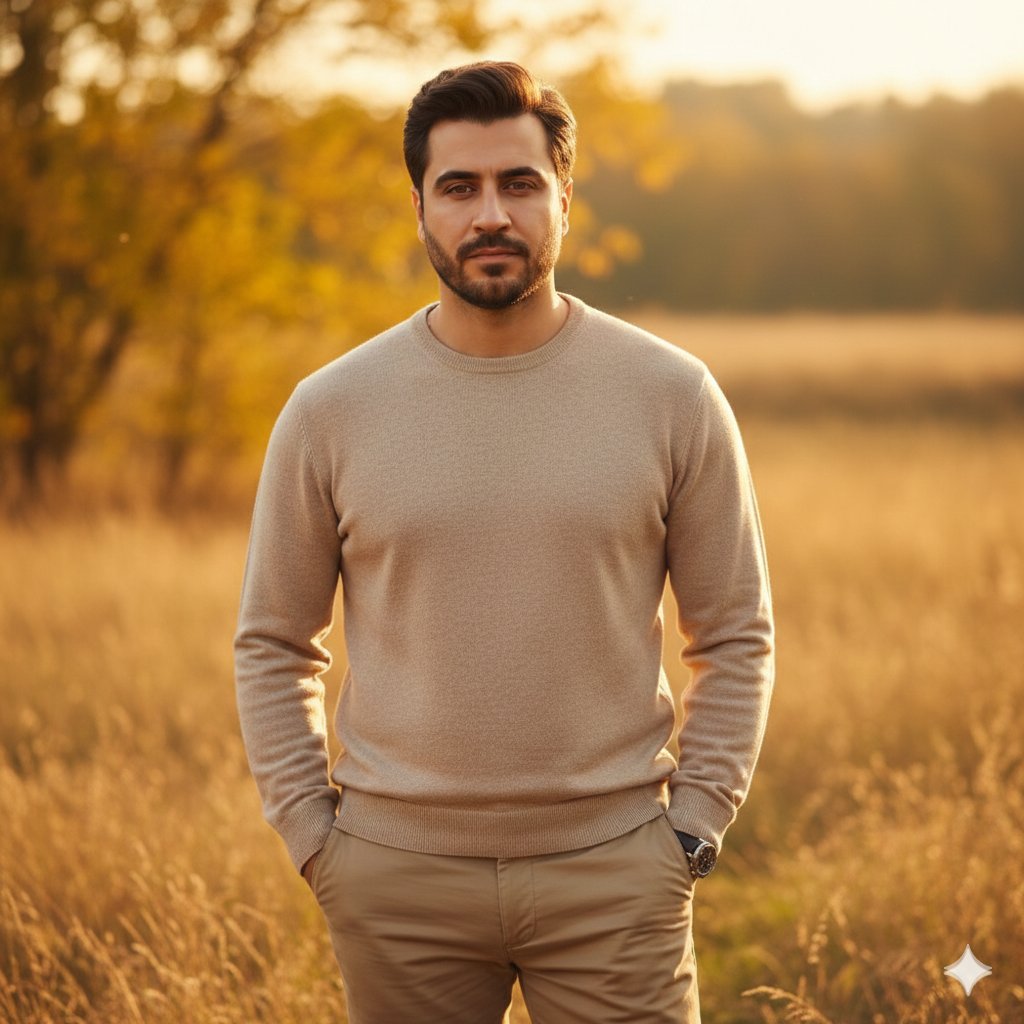 Golden Hour Fashion Portrait of a South Asian Man — example 1
