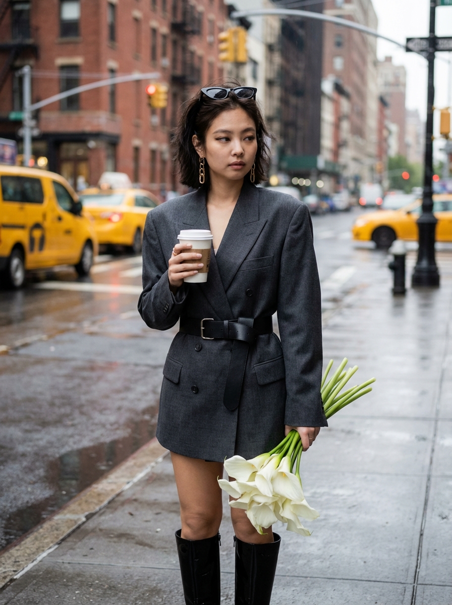 Jennie (Blackpink) Street Style Editorial Prompt — example 1