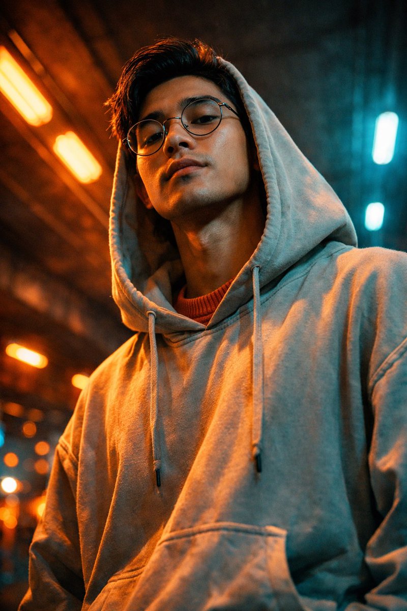 Cinematic Urban Portrait with Neon Lighting — example 1