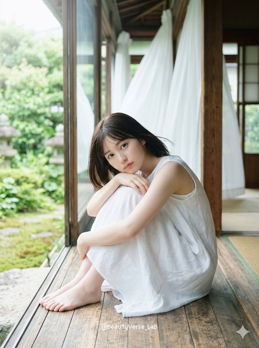 Translucent Airy Japanese Idol Photoshoot — example 1