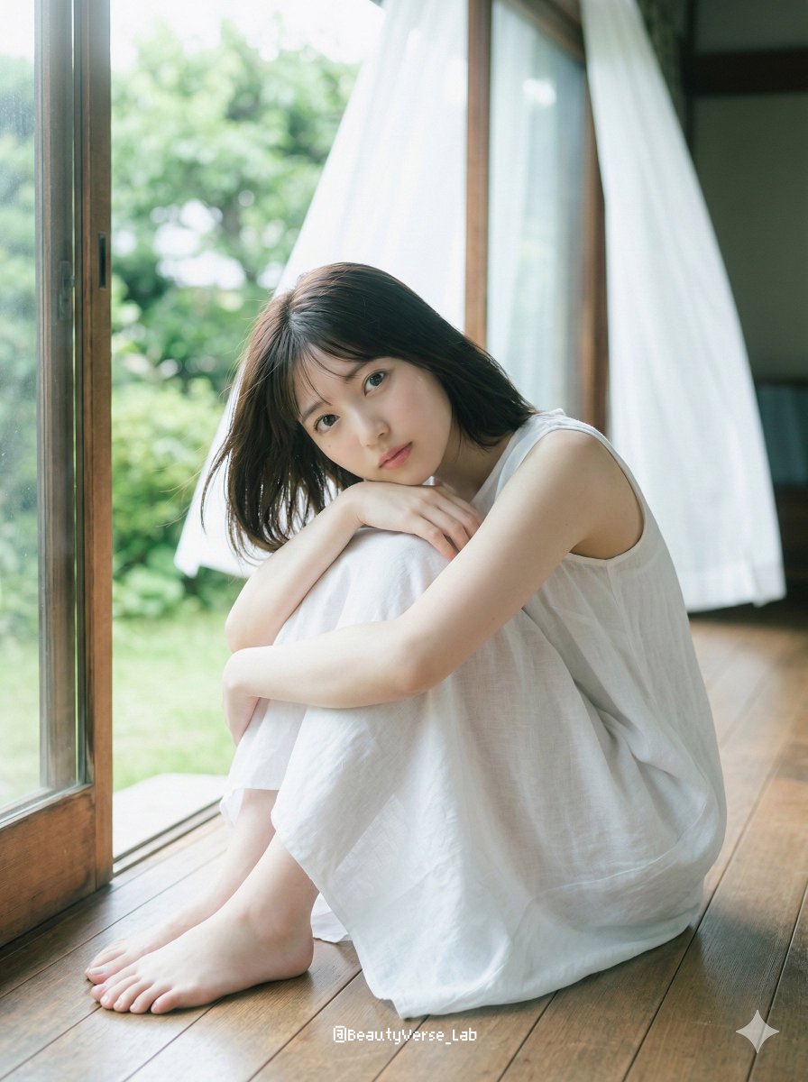 Translucent Airy Japanese Idol Photoshoot — example 3