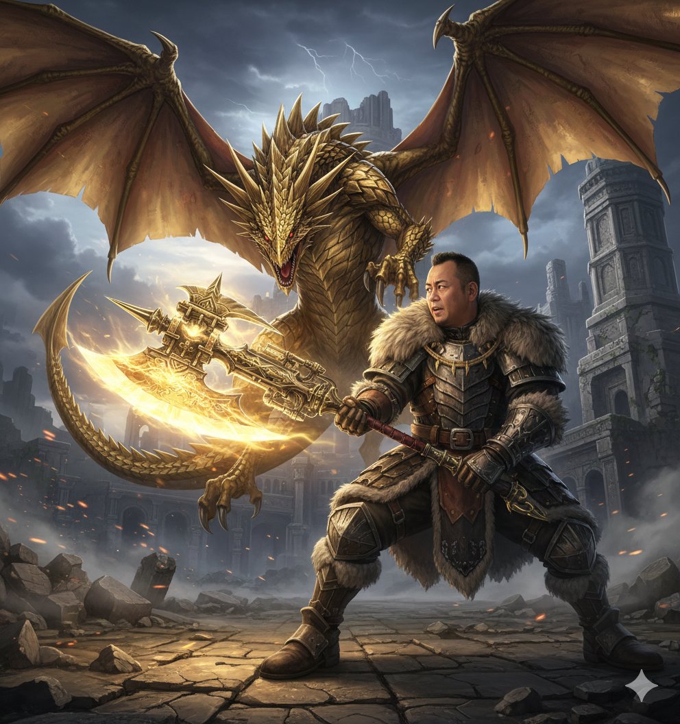 Nano Banana Pro Monster Hunter Battle Prompt — example 1