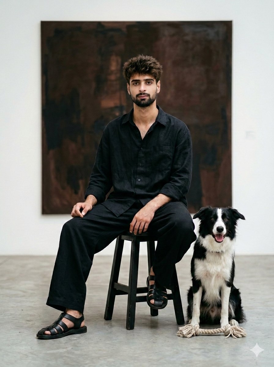 Minimalist Art Gallery Fashion Editorial Prompt — example 1