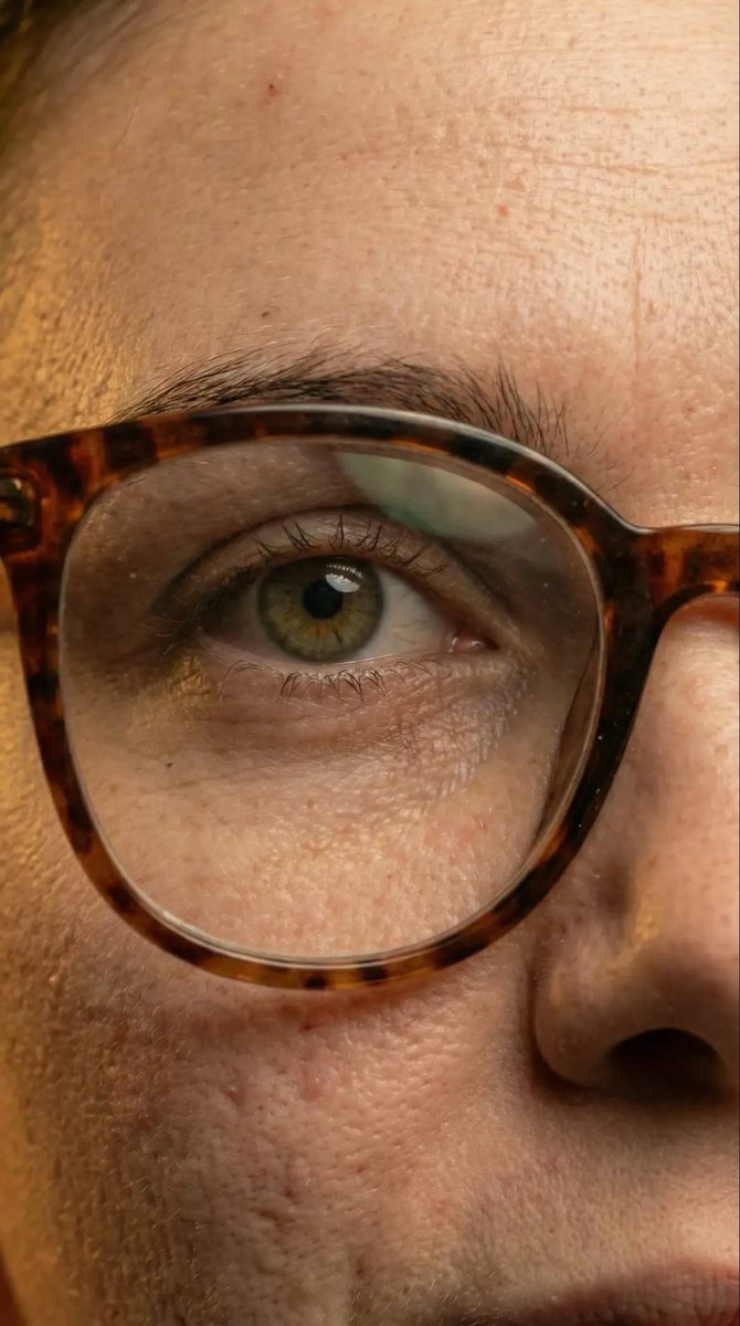 Macro Detail Portrait with Glasses and Skin Texture Prompt — example 2