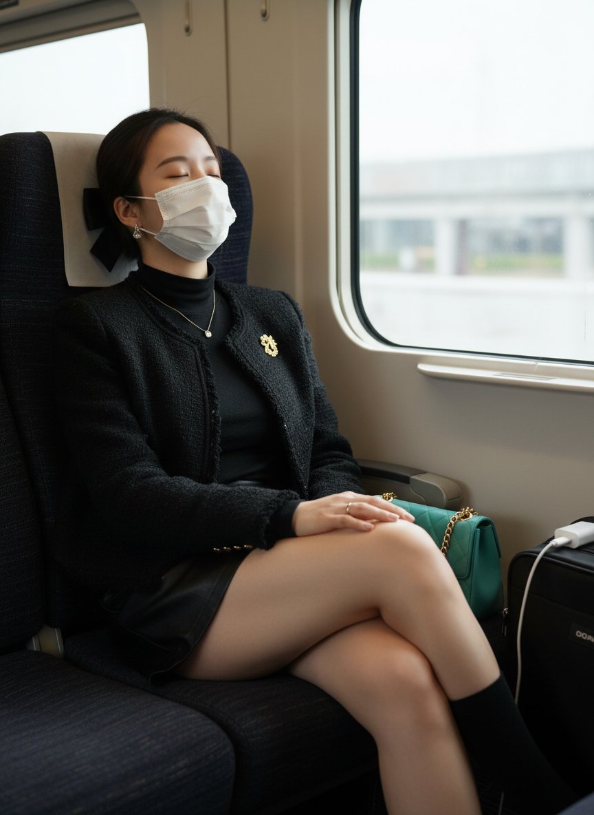 Detailed Structured Prompt for Photorealistic Image Generation on a Train — example 1