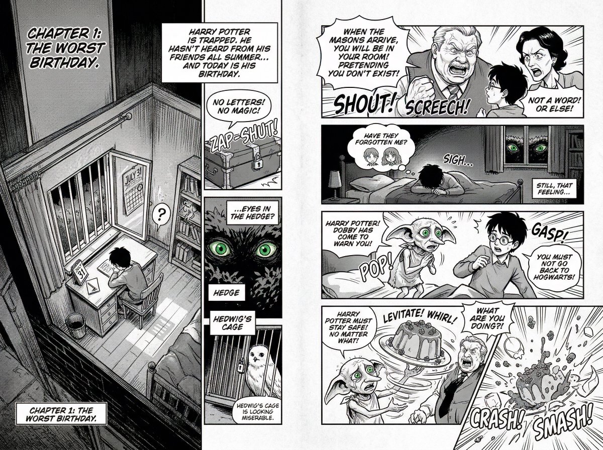 Manga Retelling of a Novel Opening — example 3