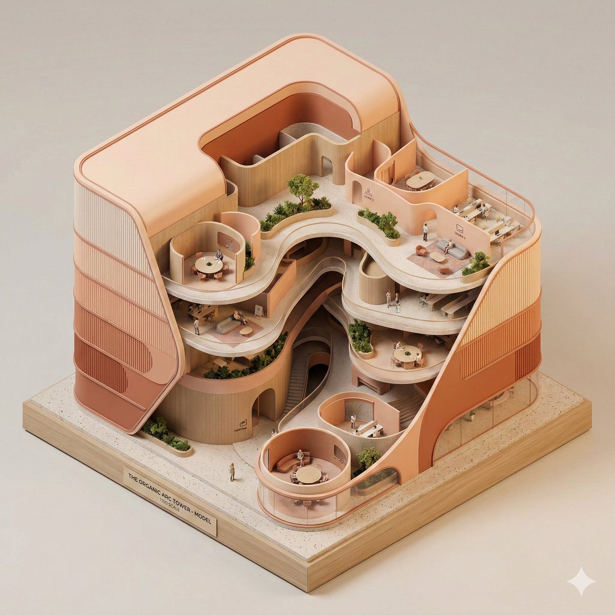 Conceptual Isometric Office Tower Model — example 4
