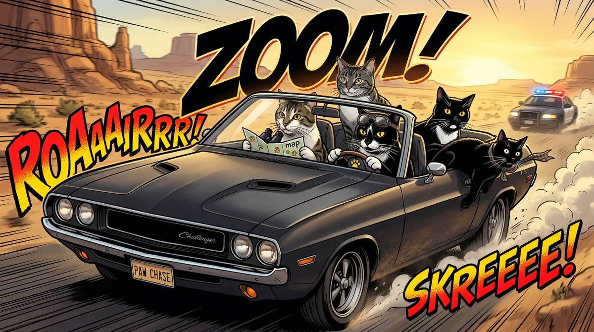 Epic Car Chase Action Shot — example 1