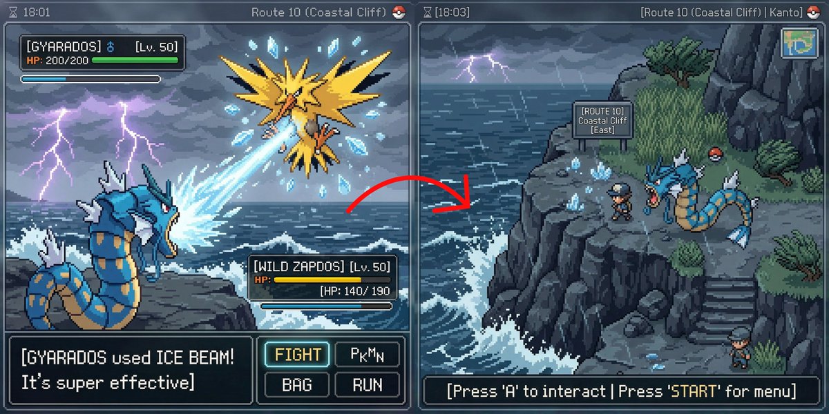 Pokémon Overworld Screenshot Generation — example 1