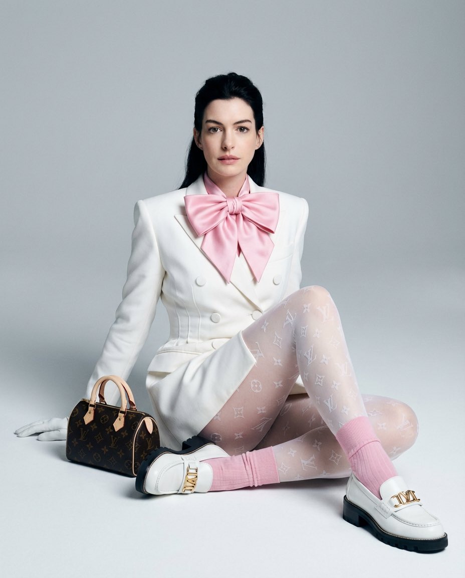 High Fashion Editorial with GG Monogram Tights — example 3