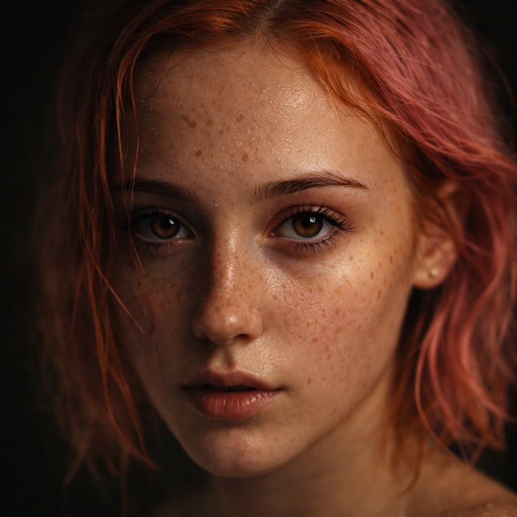 Red-Haired Woman Cinematic Close-Up Portraits — example 2
