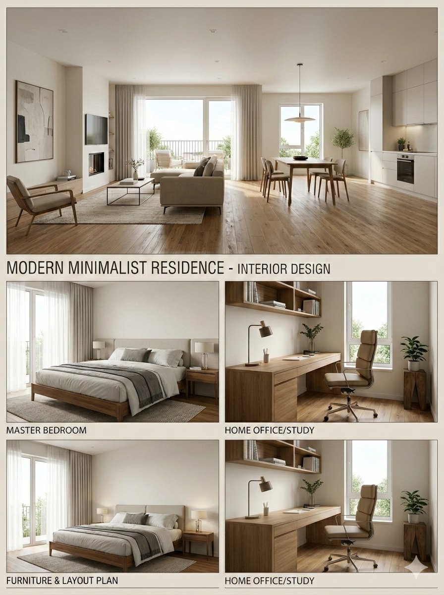 Modern Minimalist Interior Design Presentation Board — example 1