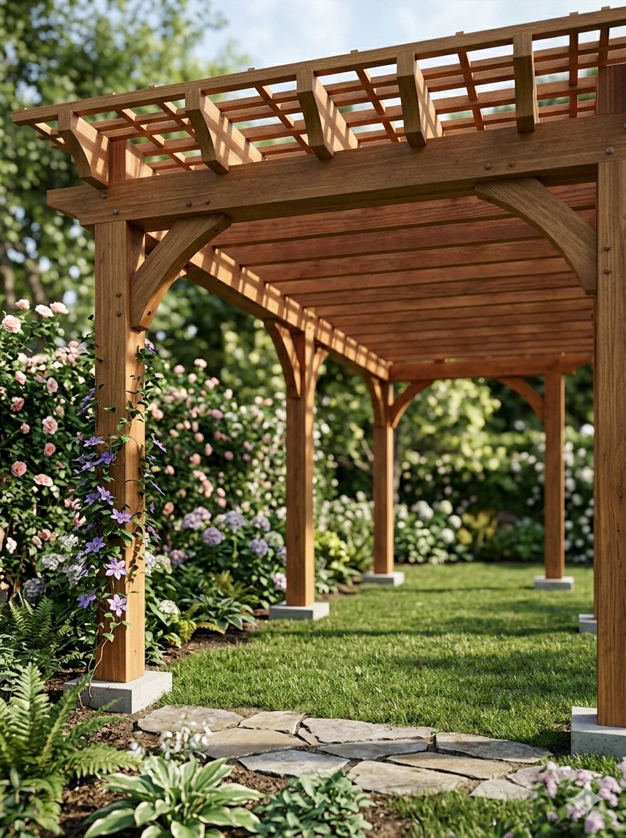 Pergola Blueprint to Photoreal Structure Prompt — example 2