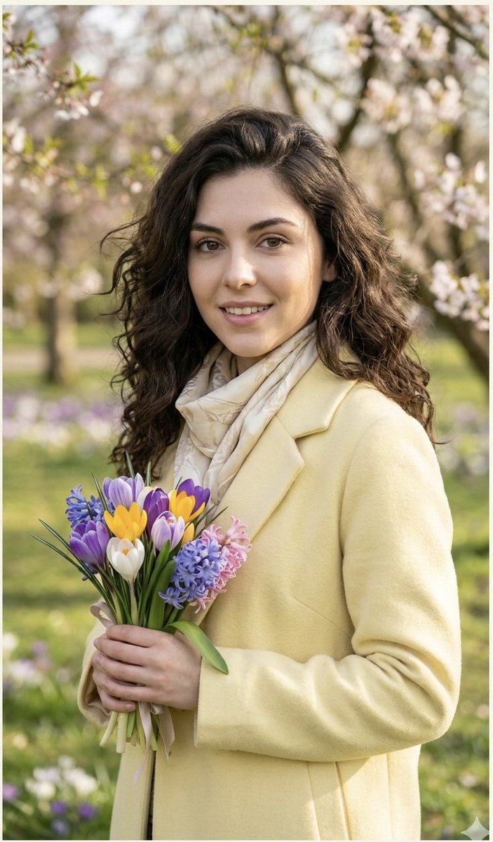 Realistic Spring Greeting Card Portrait — example 1