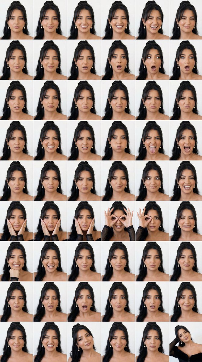 48-Panel Studio Expression Contact Sheet — example 1