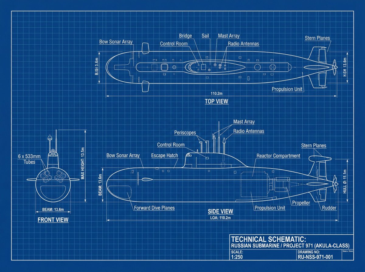 Technical Blueprint Drawing Prompt — example 2