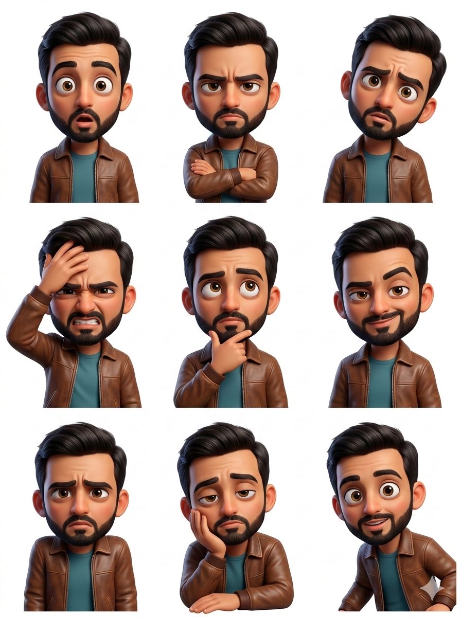 Pixar Sticker Set 3x3 Grid of Emotions — example 1