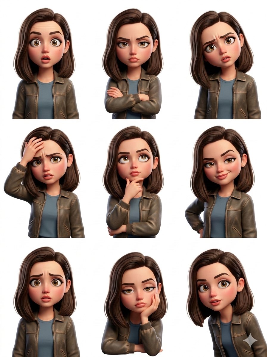 Pixar Sticker Set 3x3 Grid of Emotions — example 2