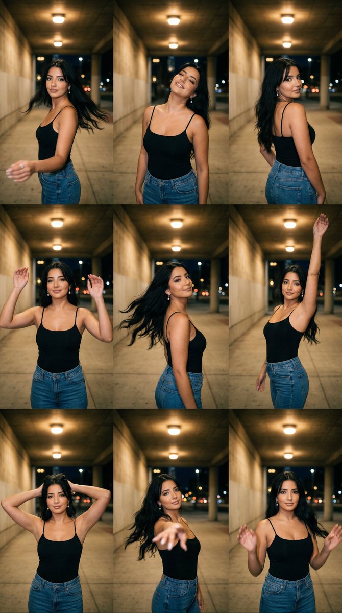 Urban Underpass Motion Portrait Series 3x3 Grid — example 1