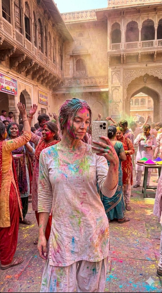 Hyper-Realistic Holi Festival Portrait Prompt — example 1