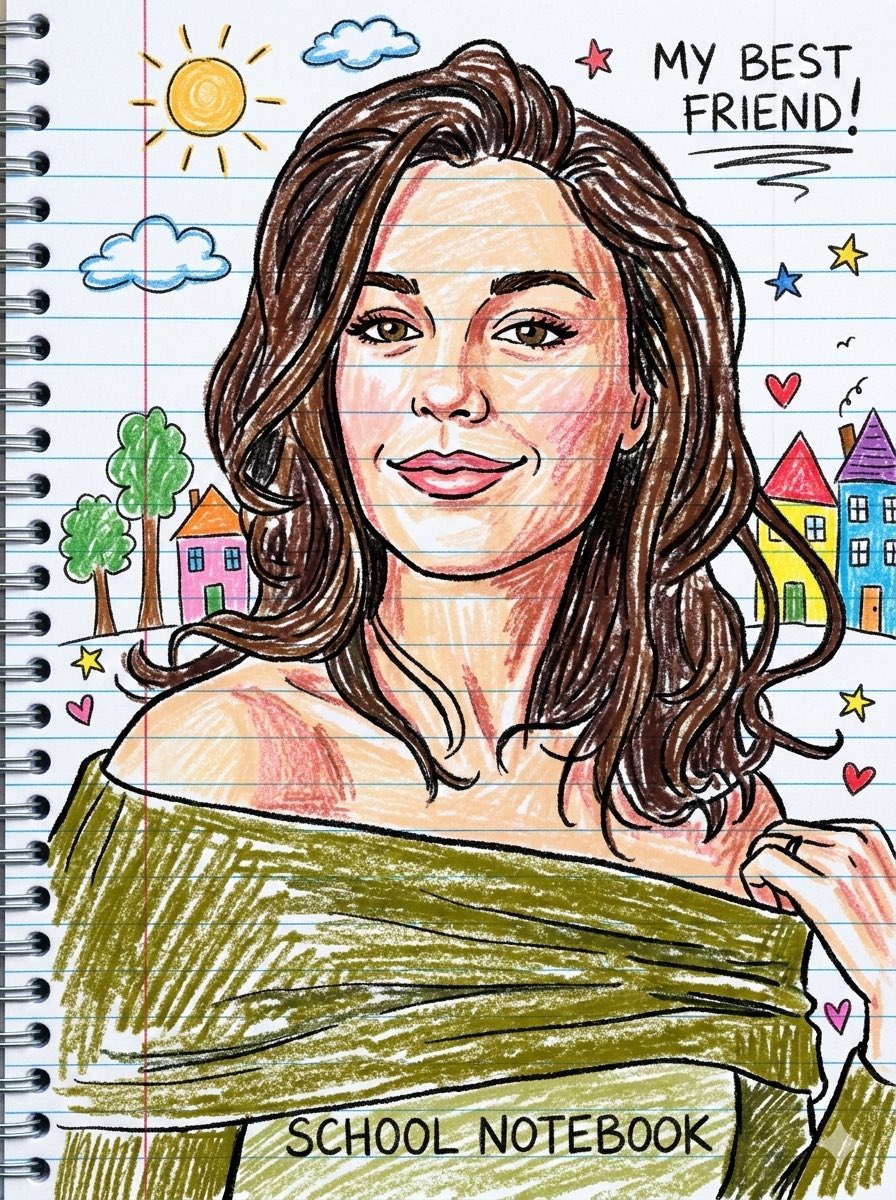 Playful Crayon Drawing Notebook Style Prompt — example 2