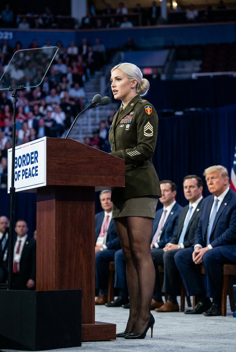 Political Speaker in Provocative Military Uniform — example 1