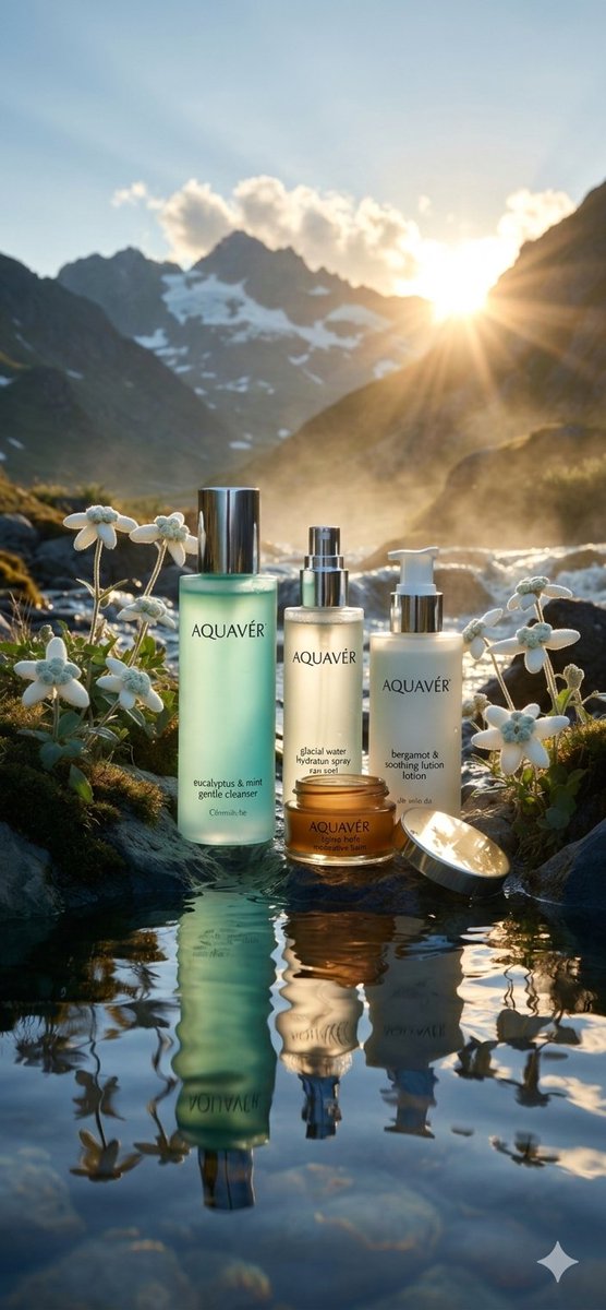 Ultra-Luxurious Skincare Product Photography in Alpine Setting — example 2