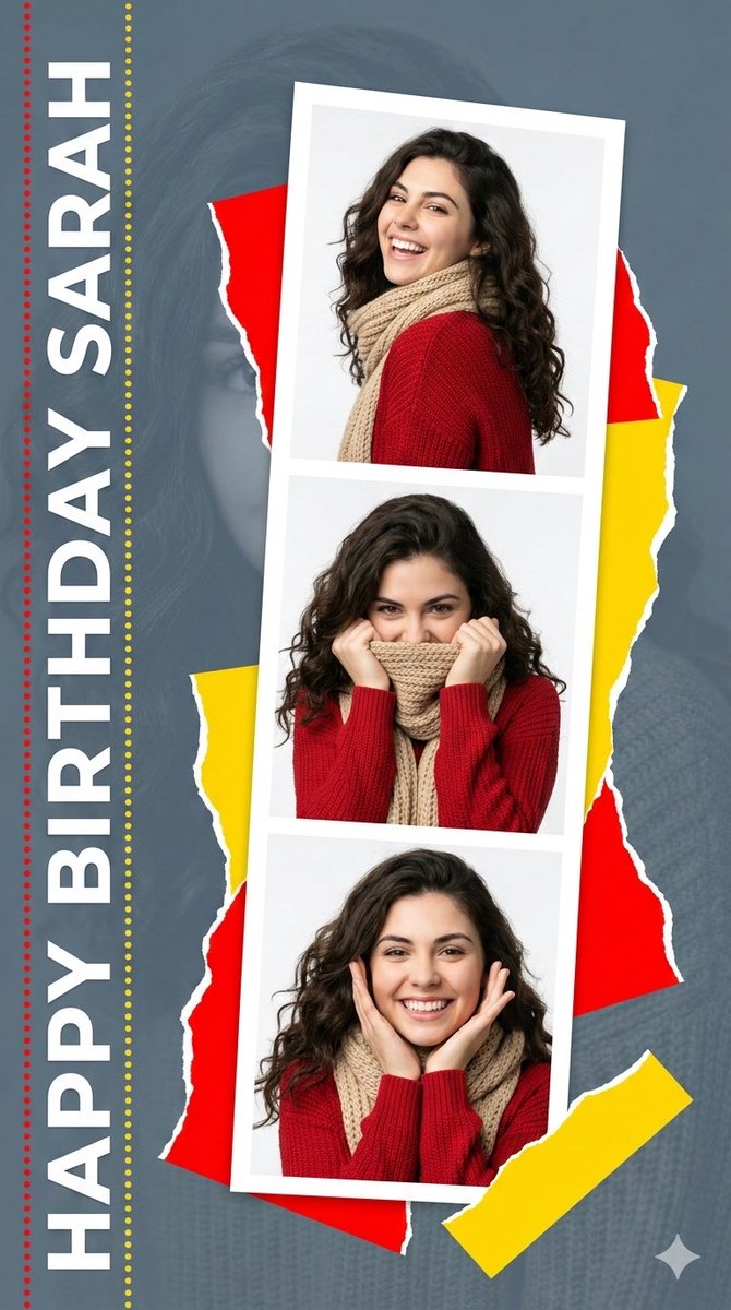 Elegant Graphic Design Birthday Collage