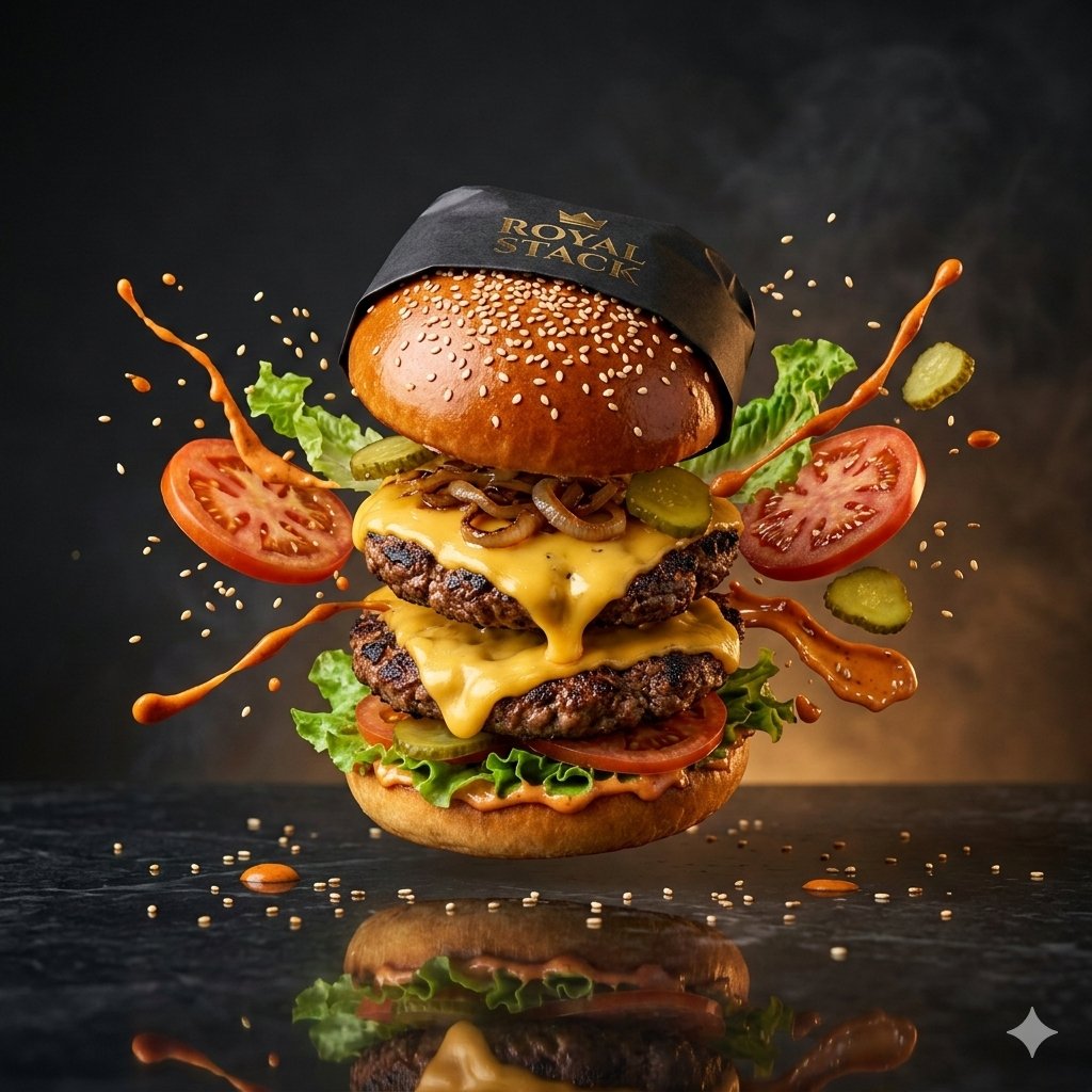 High-Speed Commercial Luxury Burger Photography