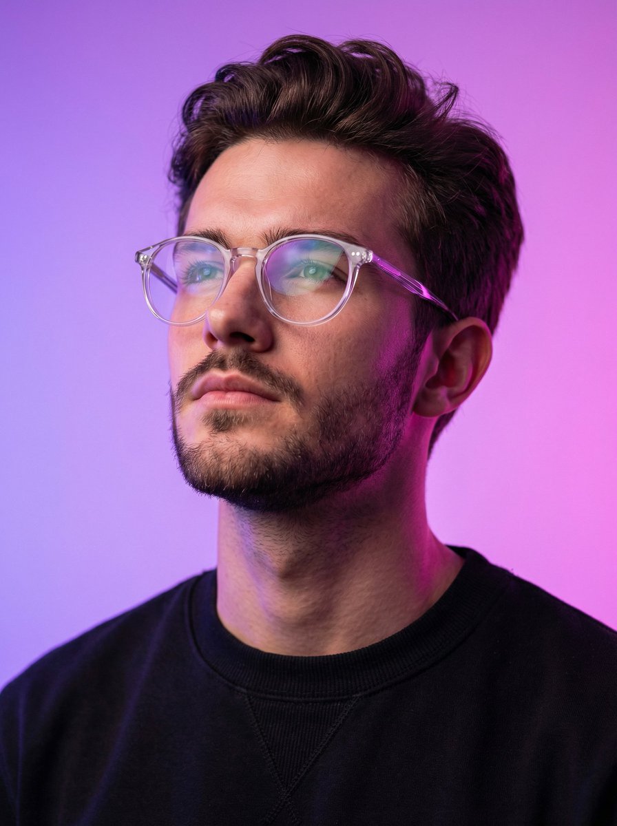 Cyber-modern portrait with neon lighting